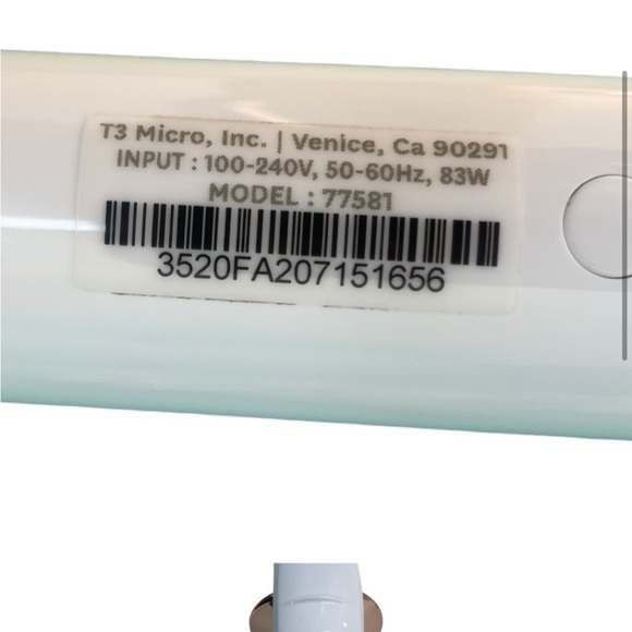 T3 Twirl Professional Ceramic Curling Iron 1.25 In Barrel White Adjustable 77581 - Picture 5 of 5